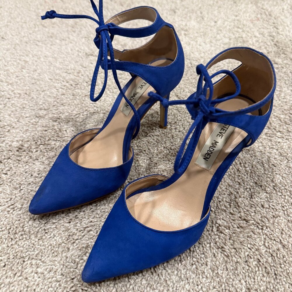 Steve Madden Blue Suede Lace-Up Heels